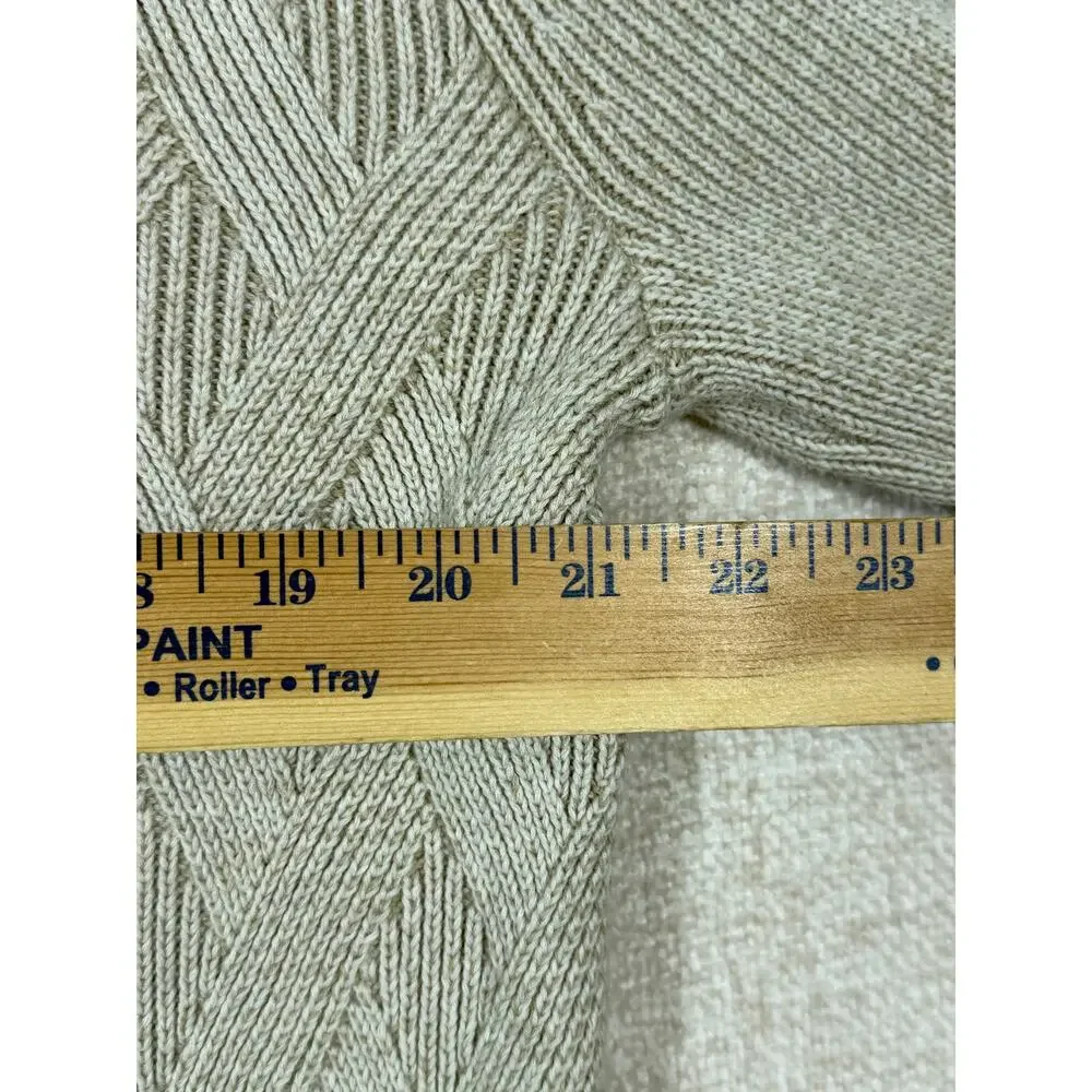 Tommy Bahama Men XL Cream 1/4 Zip Thick Grandpacore Sweater Casual Pullover